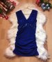 Турско синя рокля с пайети, снимка 2