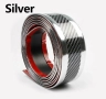 Карбонова Декоративна лайсна Silver/Carbon 5 см x 2.5 м – универсална защитна лайсна с луксозен ефек, снимка 2