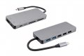 USB C HUB 11 в 1,  EXSYS EX-1221HM, HDMI 4K, Type C, 3.5mm Audio, PD 100W, 3xUSB2.0,2xUSB3.0, Double, снимка 2