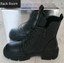 Дамски боти тип кубинки с връзки и цип модел: 88106-1 black, снимка 4