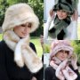 Зимни луксозни модерни комплекти от две части в различни десени- шапка и шал с прибиращ прорез