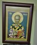 Икона на Свети Николай Мирликийски Чудотворец , репродукция с рамка и стъкло, снимка 2