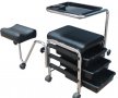 Козметичен стол - табуретка за педикюр - CH-5005A - черна/бяла, снимка 1