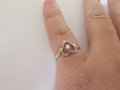 Златен пръстен сърце с диамант , снимка 9