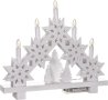 Коледна LED декорация със снежинки и свещи, бяла, 32 см, снимка 7