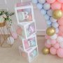 4 бр кутии за декорация украса за бебе дете , Кутия за балони BABY рожден ден