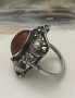 Рядък винтидж сребърен пръстен с кехлибар, Georg Kramer, 835, Fischland , снимка 5