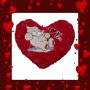 Подаръчна музикална плюшена възглавничка Сърце с мече I love You, 35см/42см, снимка 1 - Романтични подаръци - 43852409