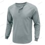 Нова мъжка тениска Henley с кръгло деколте и дълъг ръкав, 6цвята , снимка 5