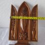 27 см дървен иконостас Богородица дърворезба пано религия фигура икона дърворезба, снимка 4