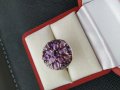 Сребърен пръстен с аметисти, снимка 7