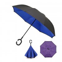 3125 Обърнат чадър двупластов противоветрен чадър с обратно затваряне, снимка 1 - Други - 38205115