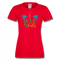 Дамска тениска I Love Cats,Тениска с Кучета,Животни,Изненада,Празник, снимка 5 - Тениски - 36428268