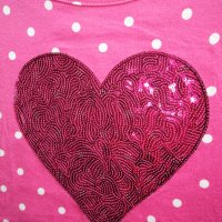 Детски блузи розови  на  точки, има лъскаво сърце, снимка 5 - Детски Блузи и туники - 33430350