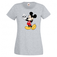 Дамска тениска Mickey Mouse Renault .Подарък,Изненада,, снимка 4 - Тениски - 36528849