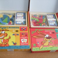 Дървени пъзели в 3 модела Куче , Носорог и Заек с двустранни карти и дървена кутия, снимка 2 - Образователни игри - 34853514