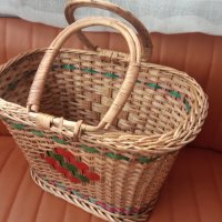 Плетена кошница, правоъгълна от едно време, снимка 6 - Антикварни и старинни предмети - 43426972
