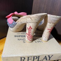 Replay оригинални дамски обувки от корк с кутия, снимка 3 - Дамски обувки на ток - 39438832