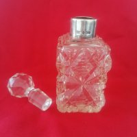 Антикварно шише за парфюм кристал и сребро , снимка 2 - Колекции - 36659264