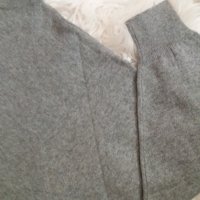 Мъжка вълнена блуза фино плетиво с полу-поло яка в светлосив меланж, снимка 2 - Пуловери - 43569311