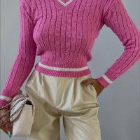 🎀Дамска блуза в розово и синьо🎀, снимка 2 - Блузи с дълъг ръкав и пуловери - 43513090