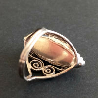 Дамски пръстен с кехлибар , снимка 6 - Пръстени - 44845765