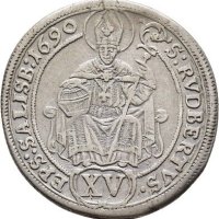 Монета Залцбург 15 Кройцера 1690 г. Граф Йохан Ернст фон Тун-Хоенщайн , снимка 1 - Нумизматика и бонистика - 40474196
