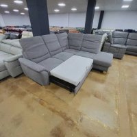 Сив ъглов диван от плат с функция сън и ракла "PP - LA20014", снимка 6 - Дивани и мека мебел - 39964994