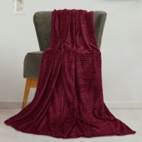 Одеяло San Marino, 200x200 см, плътно и меко кадифе/полар, червено/бордо, снимка 1 - Олекотени завивки и одеяла - 43325673