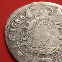 Сребърна монета 15 кройцера 1686г. Леополд първи Кремниц Унгария 29773, снимка 11 - Нумизматика и бонистика - 42984847