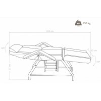 Фиксирана кушетка Nash Top 183 х 63/83 х 77 см, снимка 5 - Кушетки - 37988044