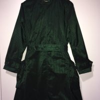 Френски нов бутиков шлифер тренч L Clara Couture зелен черно райе, снимка 11 - Шлифери - 27283202