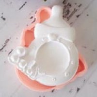 Биберон залъгалка Baby рамка за снимка силиконов молд форма фондан шоколад гипс калъп декор украса, снимка 1 - Форми - 38420511