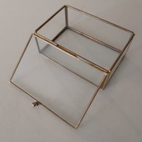 Кутия за бижута от метал и стъкло , снимка 9 - Антикварни и старинни предмети - 43482303