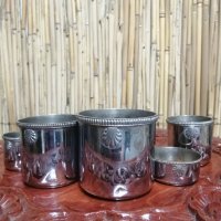 Посребрени месингови чаши WWII , снимка 7 - Антикварни и старинни предмети - 26273705