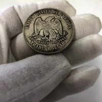 Монета САЩ 1 долар, 1876 Търговски долар Отметка на монетния двор "S" - Сан Франциско, снимка 2 - Нумизматика и бонистика - 38403199