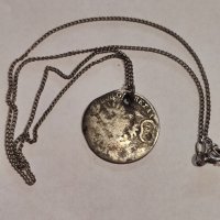 сребърен синджир с монета, снимка 2 - Нумизматика и бонистика - 43871380