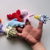 10 бр морски мини кукли за пръсти пръстчета за куклен театър от плат, снимка 3 - Плюшени играчки - 32901000