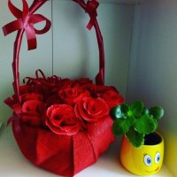 Готова кошница с рози, снимка 1 - Декорация за дома - 26765986