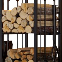 Fire Beauty Камина Поставка за дърва за огрев Държач за трупи от 5 части с комплект инструменти с 4 , снимка 3 - Камини - 44000698