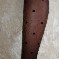 Италиански нов черен чорапогащник със златист брокат и точки, снимка 2 - Бельо - 43695080