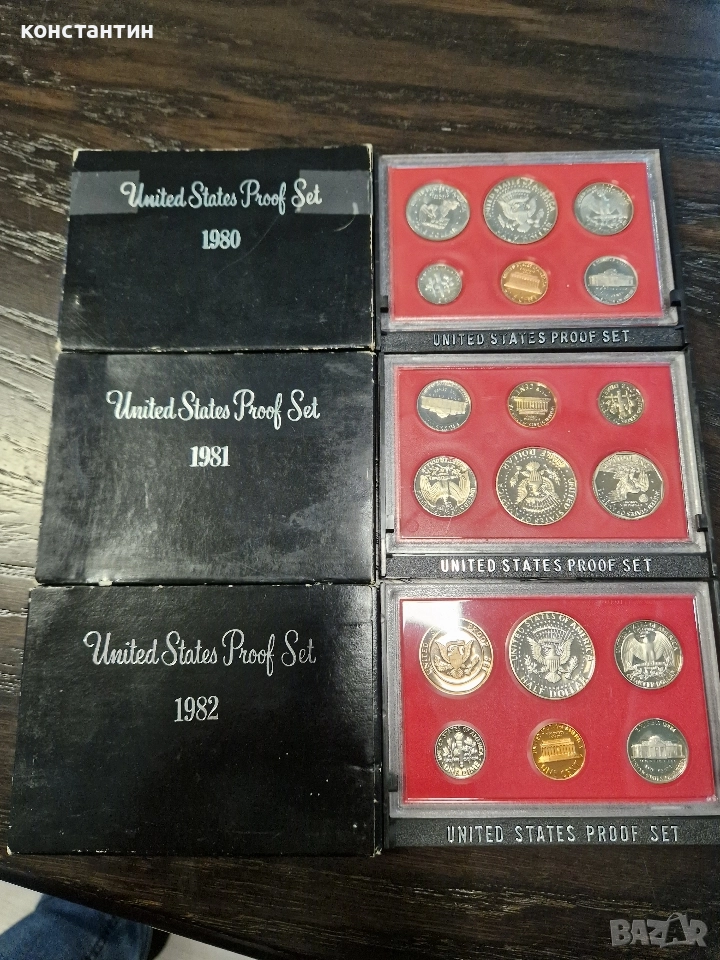 сет монети САЩ 1980г,1981г и 1982г, снимка 1