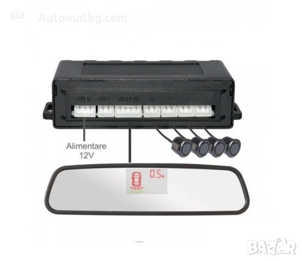 Огледало монитор + парктроник, 4 сензора/ датчик, Парктроник система, 290*75мм, снимка 1