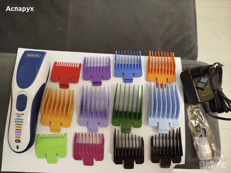 Зарядно, приставки и работеща машинка без глава за подстригване Уохъл Wahl color pro cordless, снимка 1