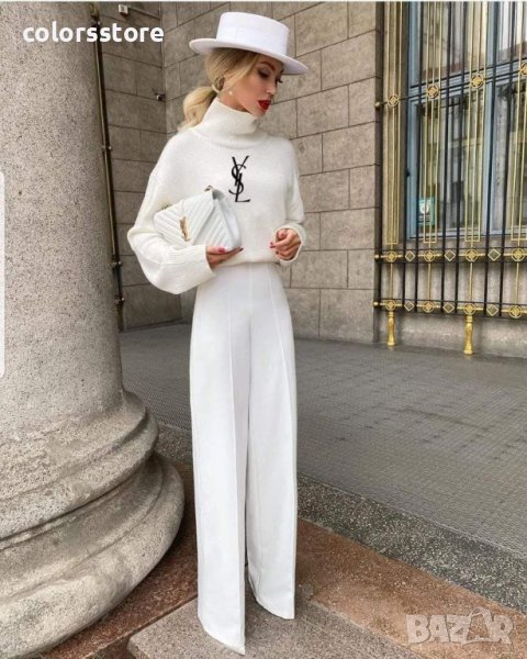 Бял пуловер  YSL- VL8391-1, снимка 1