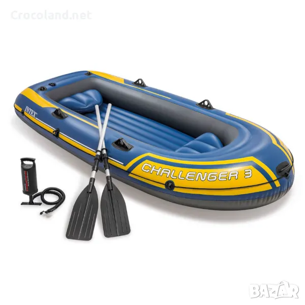 Надуваема лодка Challenger 3 Intex, за 3 възрастни, 295 х 137 см, PVC, синя, снимка 1