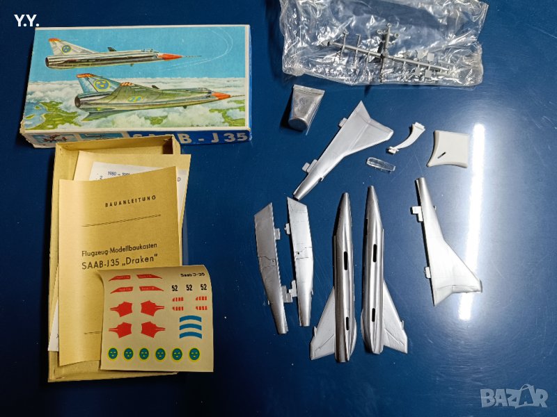 Модел на боен самолет Saab-J35 ,за сглобяване, снимка 1