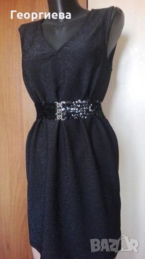 Черна рокля със сребристи нишки👗🍀М,M/L👗🍀 арт.286, снимка 1