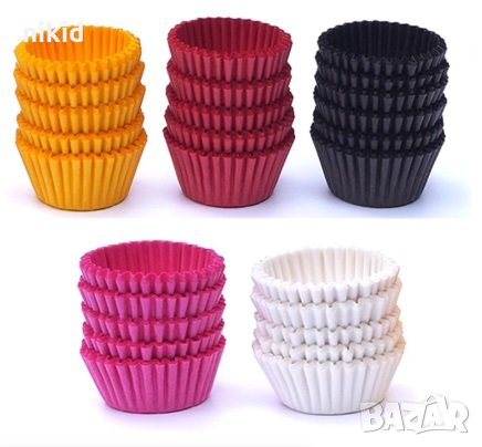 50 бр едноцветни малки хартиени капсули кошнички форми за бонбони хапки парти Кейк попс Cake pop, снимка 1