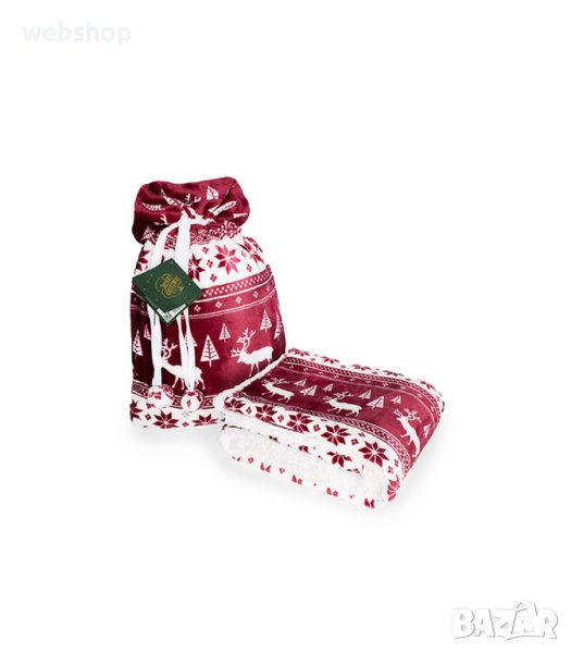 Одеяло Шерпа Saco в Подаръчна Торбичка , 127х152 см, снимка 1